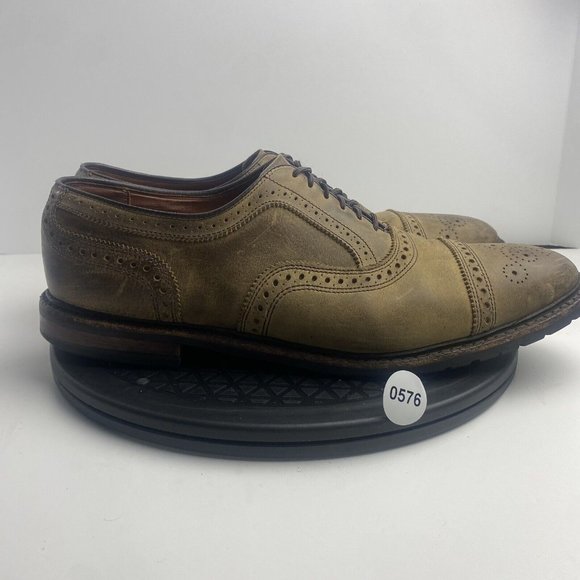 Allen Edmonds Kiowa 12 B Brown Cap Toe Perforated Pebbled Leather Oxford Shoes main image 4